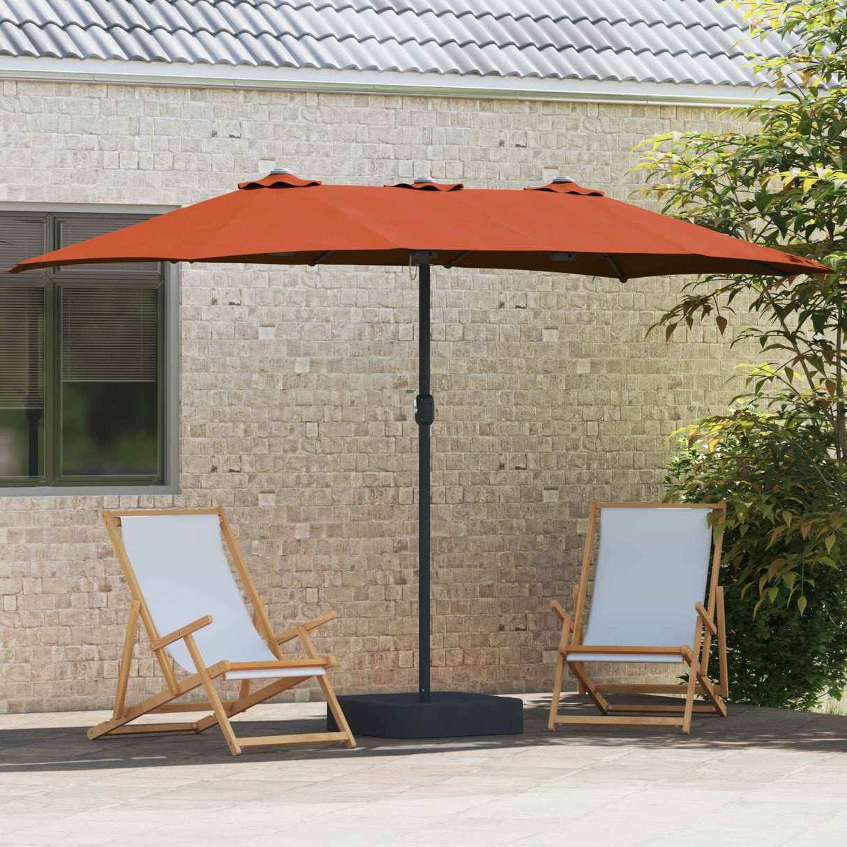 Vidaxl tuinparasol terracotta 385 x 209 x 244 cm polyester