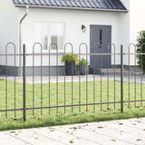Vidaxl tuinhek 3 pcs grijs 5,1 x 1 m poedercoating staal