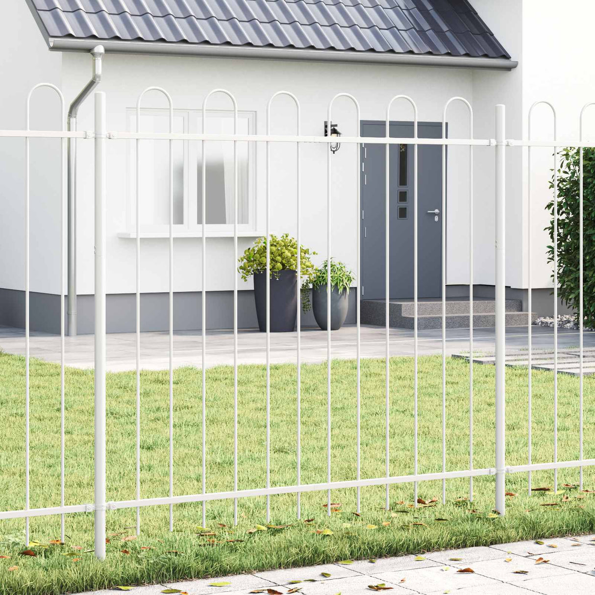 Vidaxl tuinhek 3 pcs wit 5,1 x 1 m poedercoating staal
