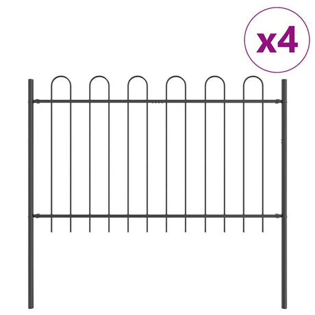 Vidaxl tuinhek 4 pcs grijs 6,8 x 1 m poedercoating staal