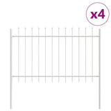Vidaxl tuinhek 4 pcs wit 6,8 x 0,8 m poedercoating staal