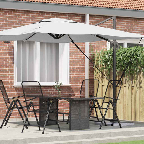 Vidaxl roma parasol beige 286 x 284 x 265 cm aluminium en polyester