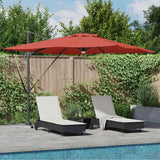 Vidaxl roma parasol rood 286 x 284 x 270 cm aluminium en polyester