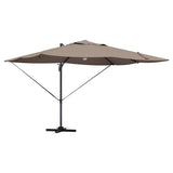 Vidaxl parasol taupe 351 x 250 x 253 cm polyester en aluminium
