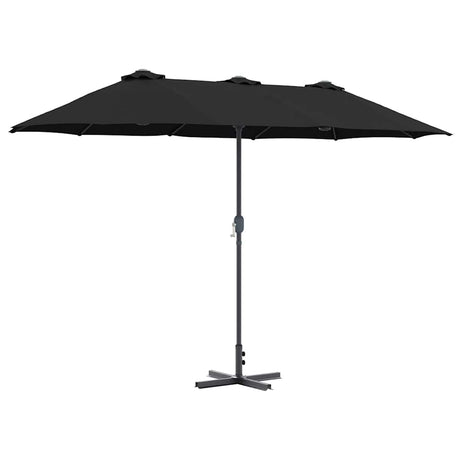 Vidaxl tuinparasol zwart 370 x 197 x 239 cm polyester en aluminium
