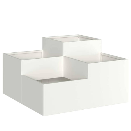 Vidaxl tuin bloempot wit 80 x 80 x 48 cm staal