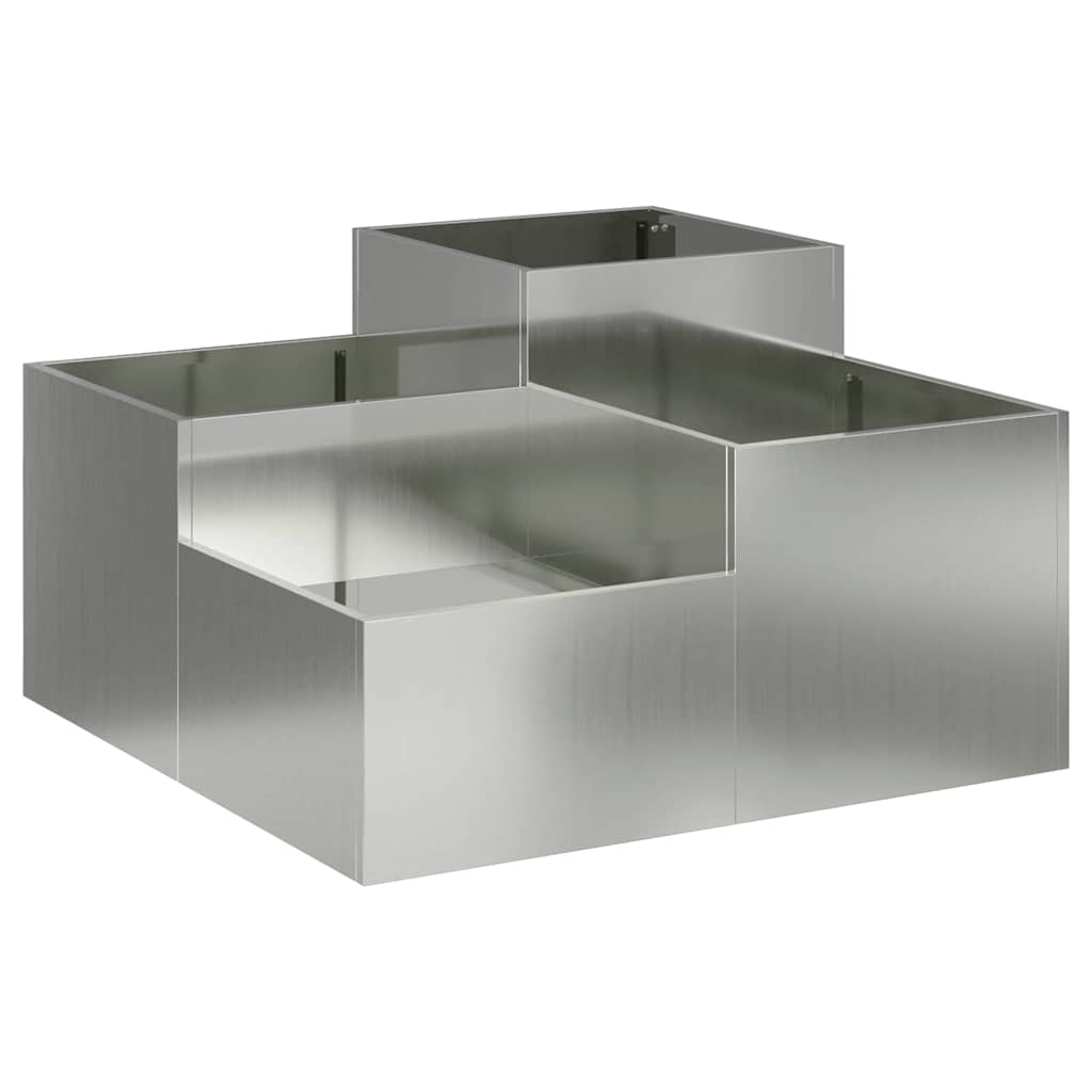 Vidaxl tuin bloempot zilver 80 x 80 x 48 cm gegalvaniseerd staal