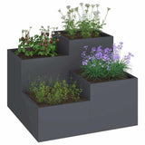 Vidaxl tuin bloempot antraciet 100 x 100 x 60 cm staal