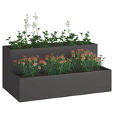 Vidaxl tuin bloempot zwart 100 x 60 x 45 cm koudgewalst staal