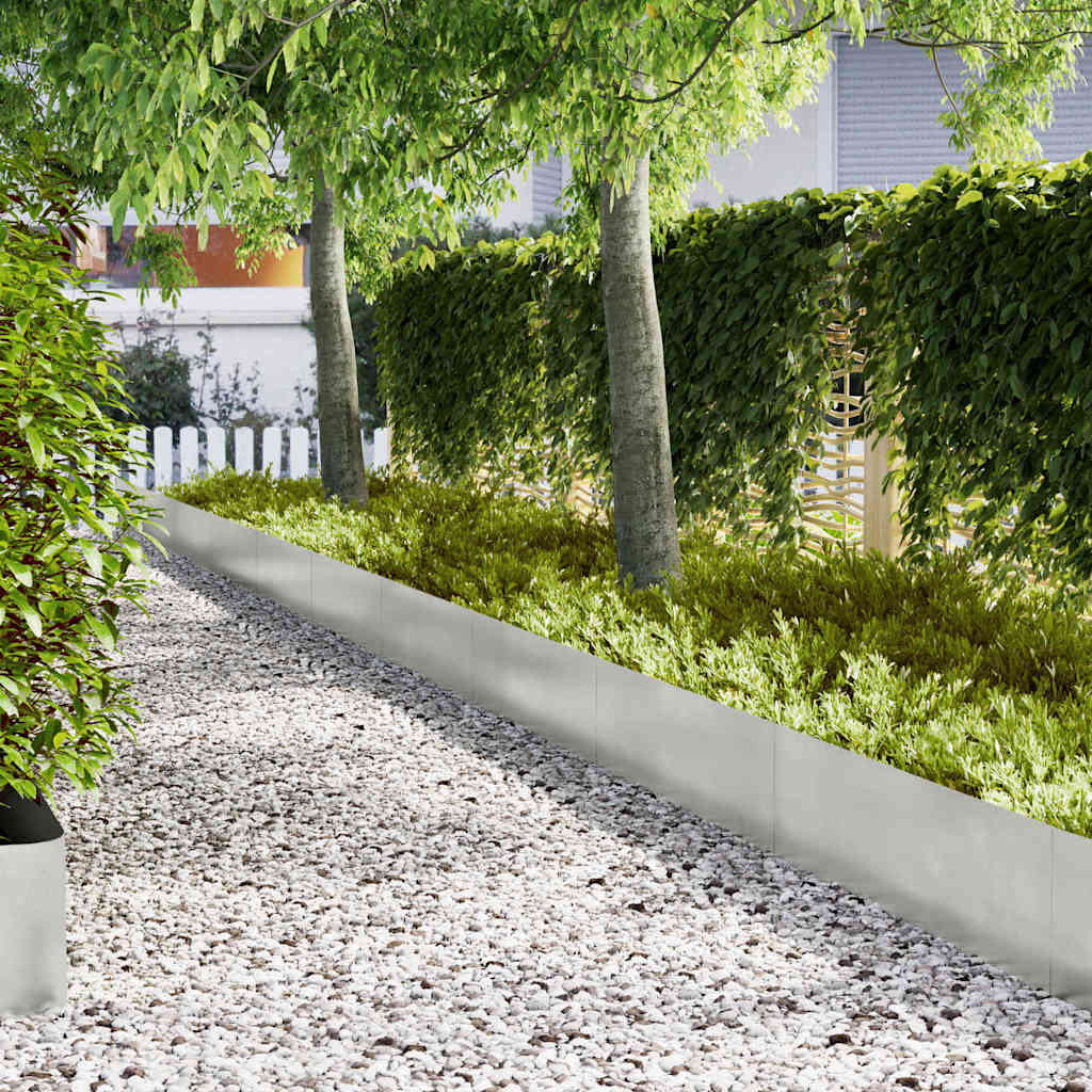 Vidaxl tuinrand 10 pcs zilver 100 x 0.05 x 20 cm roestvrij staal