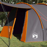Vidaxl tunneltent met dak grijs en oranje 740 x 370 x 220 cm