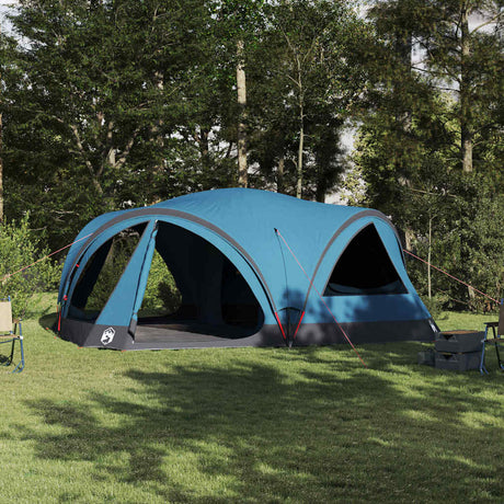 Vidaxl gezinstent met dak met opslag blauw en grijs 460 x 430 x 214 cm