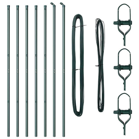 Vidaxl afrasteringspaal 7 pcs groen staal