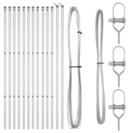 Vidaxl afrasteringspaal 13 pcs zilver staal