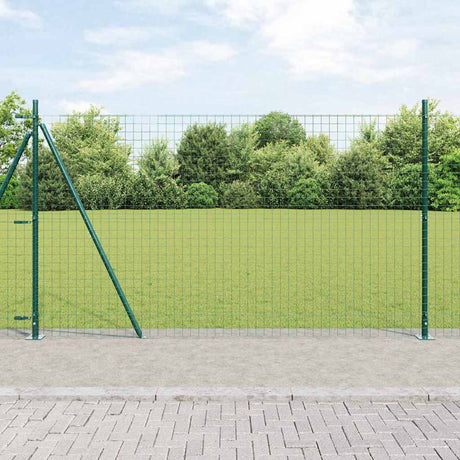 Vidaxl afrasteringspaal 7 pcs groen staal