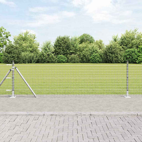 Vidaxl afrasteringspaal 13 pcs zilver staal