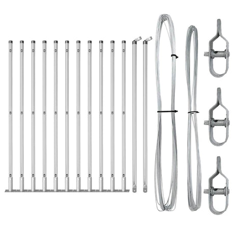 Vidaxl afrasteringspaal 13 pcs zilver staal