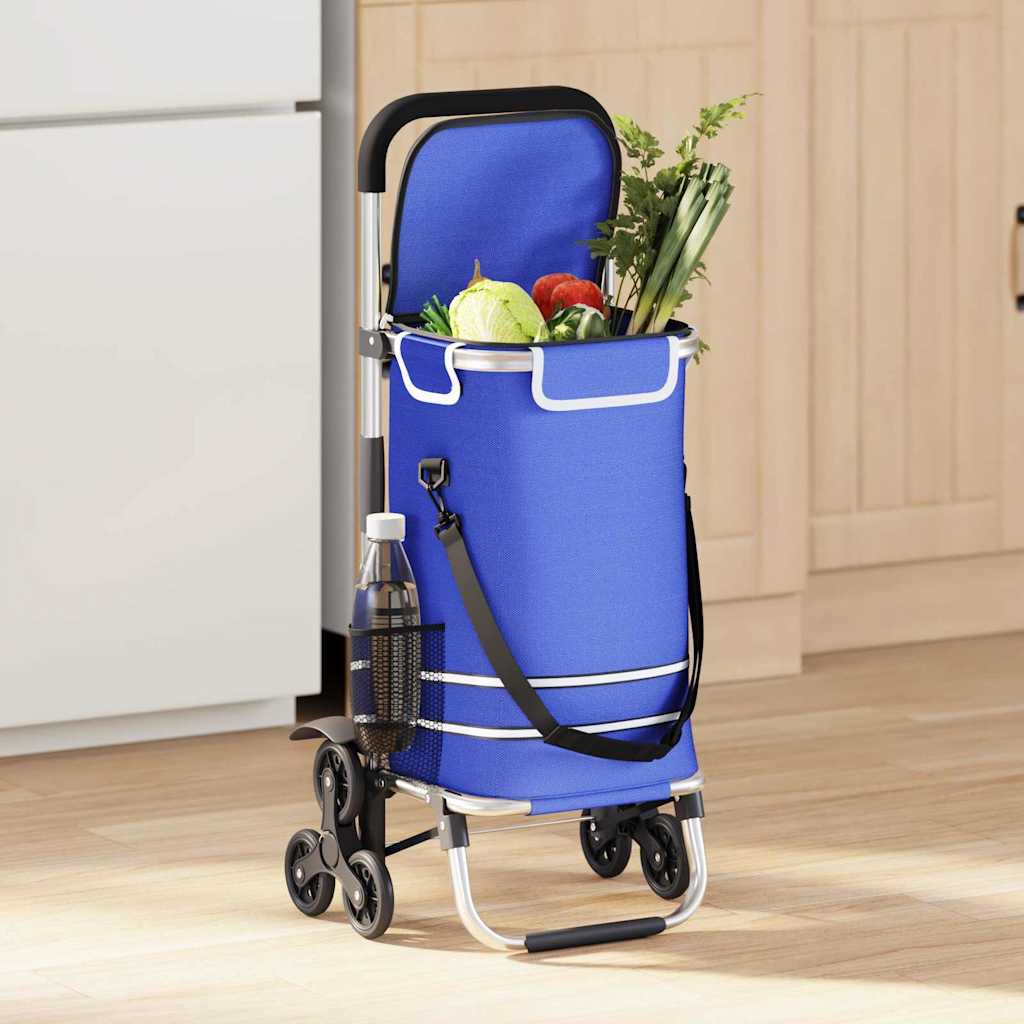 Vidaxl winkel trolley blauw 47 x 39 x 100,5 cm oxford stof