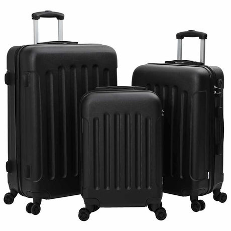 Vidaxl koffer met slot 3 pcs zwart 50 x 31 x 78 cm abs kunststof