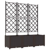 Vidaxl tuin bloempot 3 pcs bruin 120 x 40 x 143 cm staal