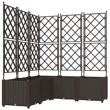 Vidaxl tuin bloempot 5 pcs bruin 120 x 120 x 143 cm staal