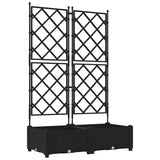 Vidaxl tuin bloempot 2 pcs zwart 80 x 40 x 125,5 cm staal