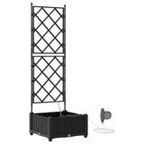 Vidaxl tuin bloempot zwart 40 x 40 x 126 cm staal