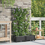 Vidaxl tuin bloempot 2 pcs zwart staal