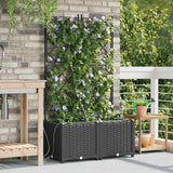 Vidaxl tuin bloempot 2 pcs zwart staal