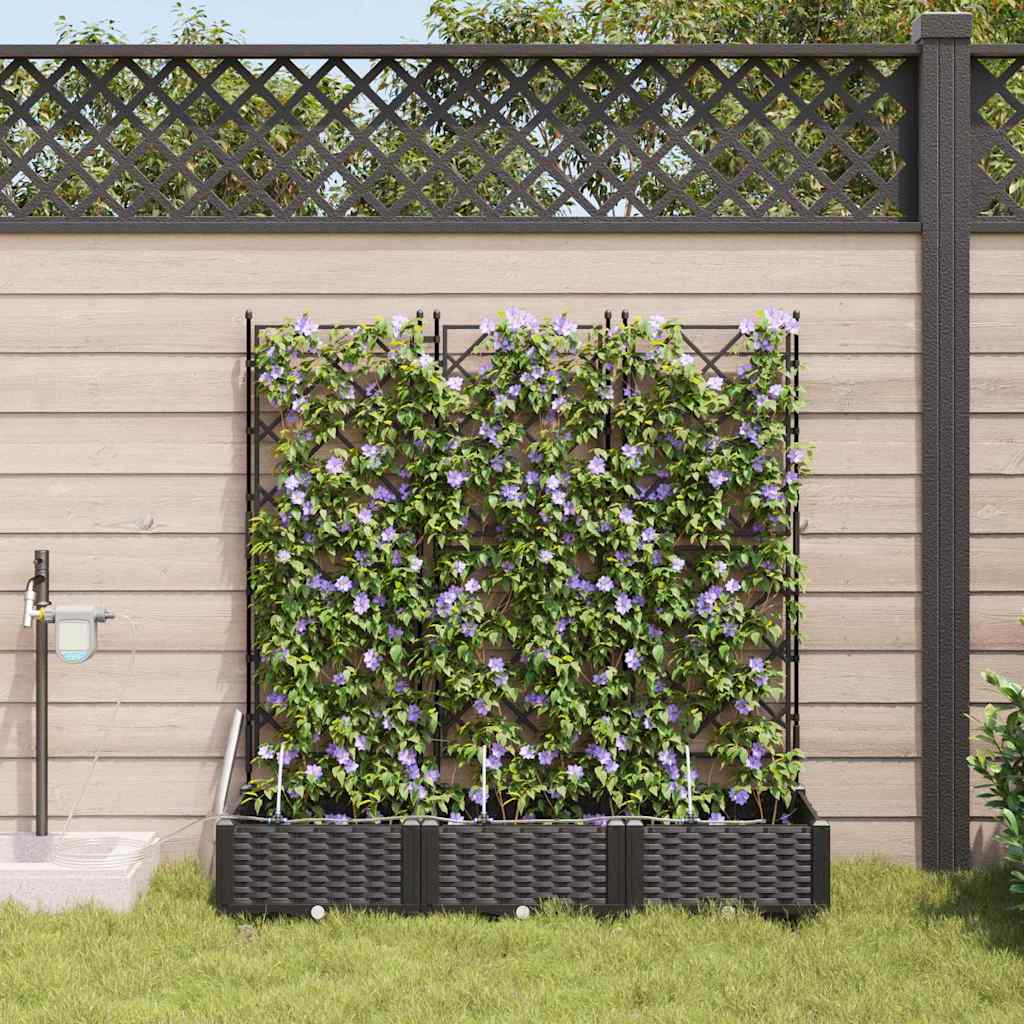 Vidaxl tuin bloempot 3 pcs zwart staal