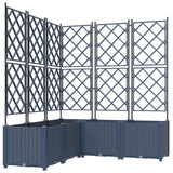 Vidaxl tuin bloempot 5 pcs grijs 120 x 120 x 143 cm staal