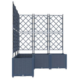 Vidaxl tuin bloempot 5 pcs grijs 120 x 120 x 143 cm staal