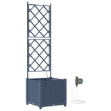 Vidaxl tuin bloempot grijs 40 x 40 x 142 cm staal