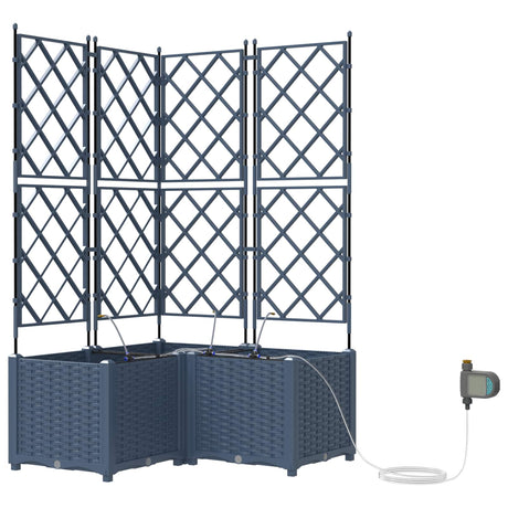 Vidaxl tuin bloempot 3 pcs grijs 120 x 120 x 142 cm staal