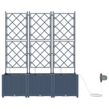 Vidaxl tuin bloempot 5 pcs grijs 120 x 120 x 142 cm staal