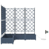Vidaxl tuin bloempot 5 pcs grijs 120 x 120 x 142 cm staal