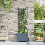 Vidaxl tuin bloempot licht grijs 40 x 40 x 143 cm staal