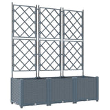 Vidaxl tuin bloempot 3 pcs licht grijs 120 x 40 x 143 cm staal