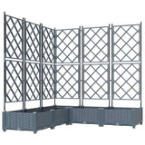 Vidaxl tuin bloempot 5 pcs licht grijs 120 x 120 x 125,5 cm staal