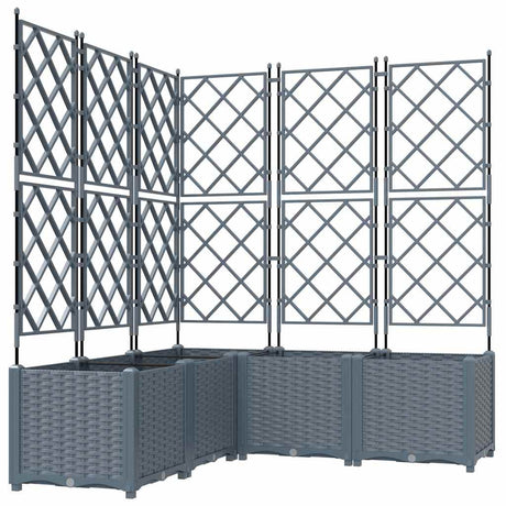 Vidaxl tuin bloempot 5 pcs licht grijs 120 x 120 x 143 cm staal