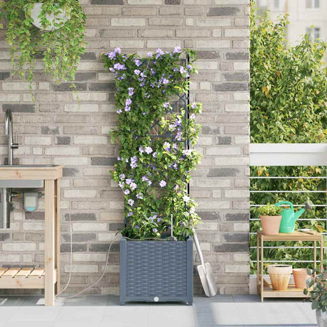 Vidaxl tuin bloempot 2 pcs licht grijs staal