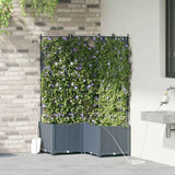 Vidaxl tuin bloempot 3 pcs licht grijs staal