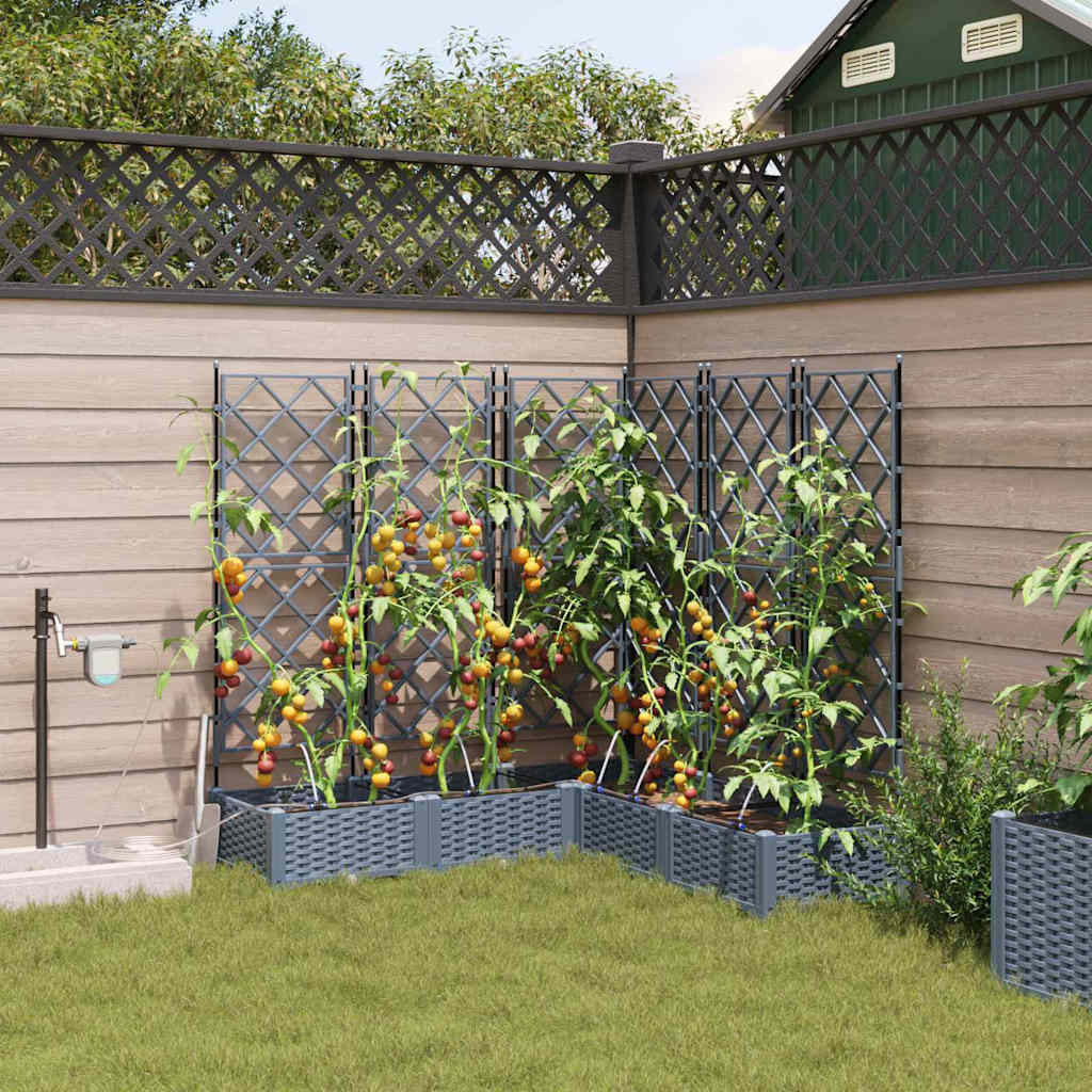 Vidaxl tuin bloempot 5 pcs licht grijs staal