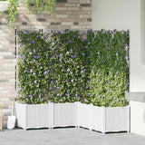 Vidaxl tuin bloempot 5 pcs wit 120 x 120 x 143 cm staal