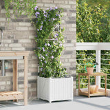 Vidaxl tuin bloempot wit 40 x 40 x 142 cm staal