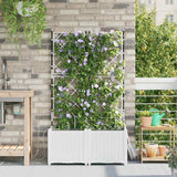Vidaxl tuin bloempot 2 pcs wit staal