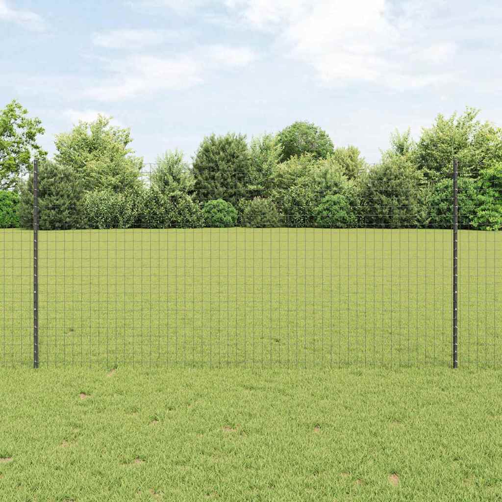 Vidaxl afrasteringspaal 5 pcs grijs 120 cm staal