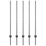 Vidaxl afrasteringspaal 5 pcs grijs 120 cm staal
