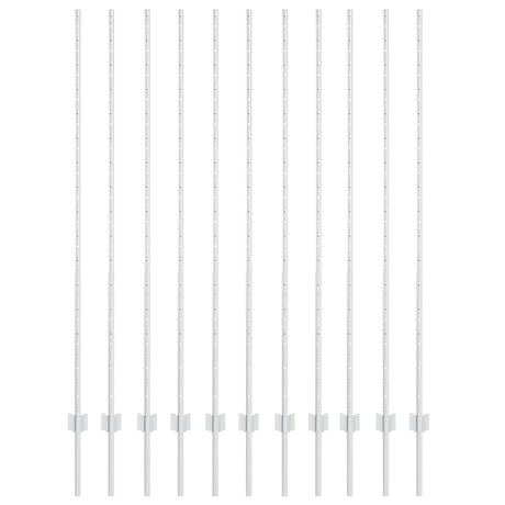 Vidaxl afrasteringspaal 11 pcs zilver 160 cm staal
