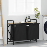Vidaxl wasmand 2 vakken met plank sonoma eikenkleurig